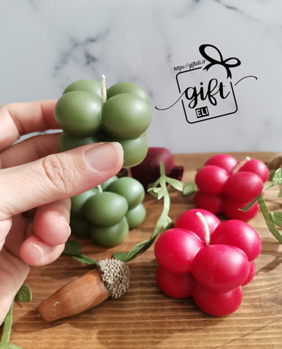 خرید شمع روبیک یلدایی با 2 رنگ سبز و قرمز در فروشگاه اینترنتی گیفت الی