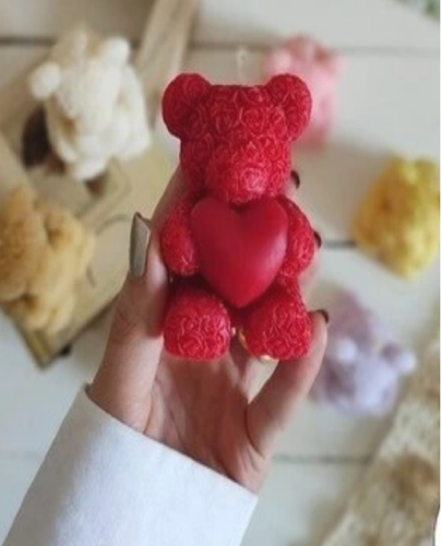 خرید گیفت شمع ولنتاین تدی گل گلی قلب دار در فروشگاه اینترنتی گیفت الی