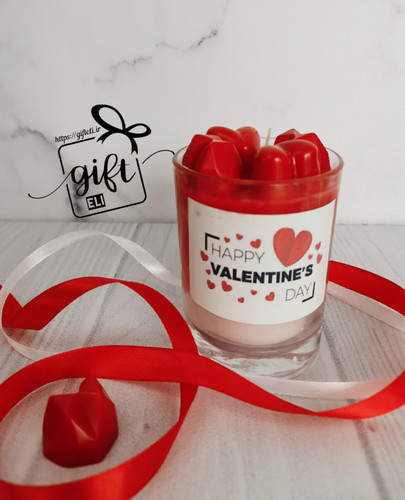 خرید شمع ولنتاین با قلب های اوریگامی در فروشگاه اینترنتی گیفت الی