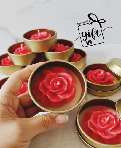 خرید گیفت شمع گل رز با قوطی فلزی در فروشگاه اینترنتی گیفت الی